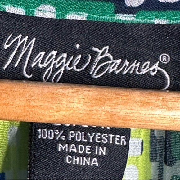 5 for $40 SALE! Maggie Barnes Blue & Green Print Button Up Collared Blouse sz 3x - Picture 8 of 9